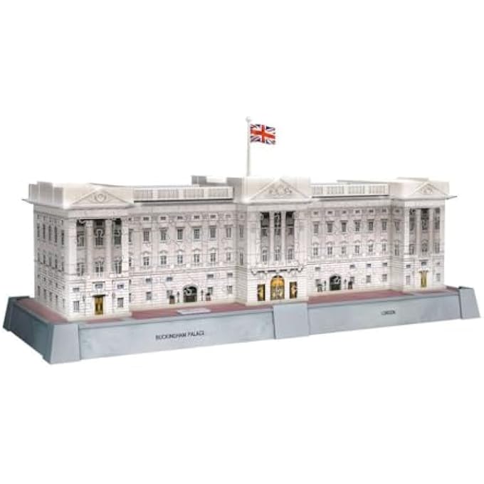 ICONICS BUCKINGHAM PALACE LIGHT UP 216 PIECE 3D PUZZLE WITH LED LIGHTING FOR KIDS AND ADULTS EASYCLICK TECHNOLOGY NO GLUE REQUIRED INTERACTIVE BUILD DISPLAY MODEL - Image 2